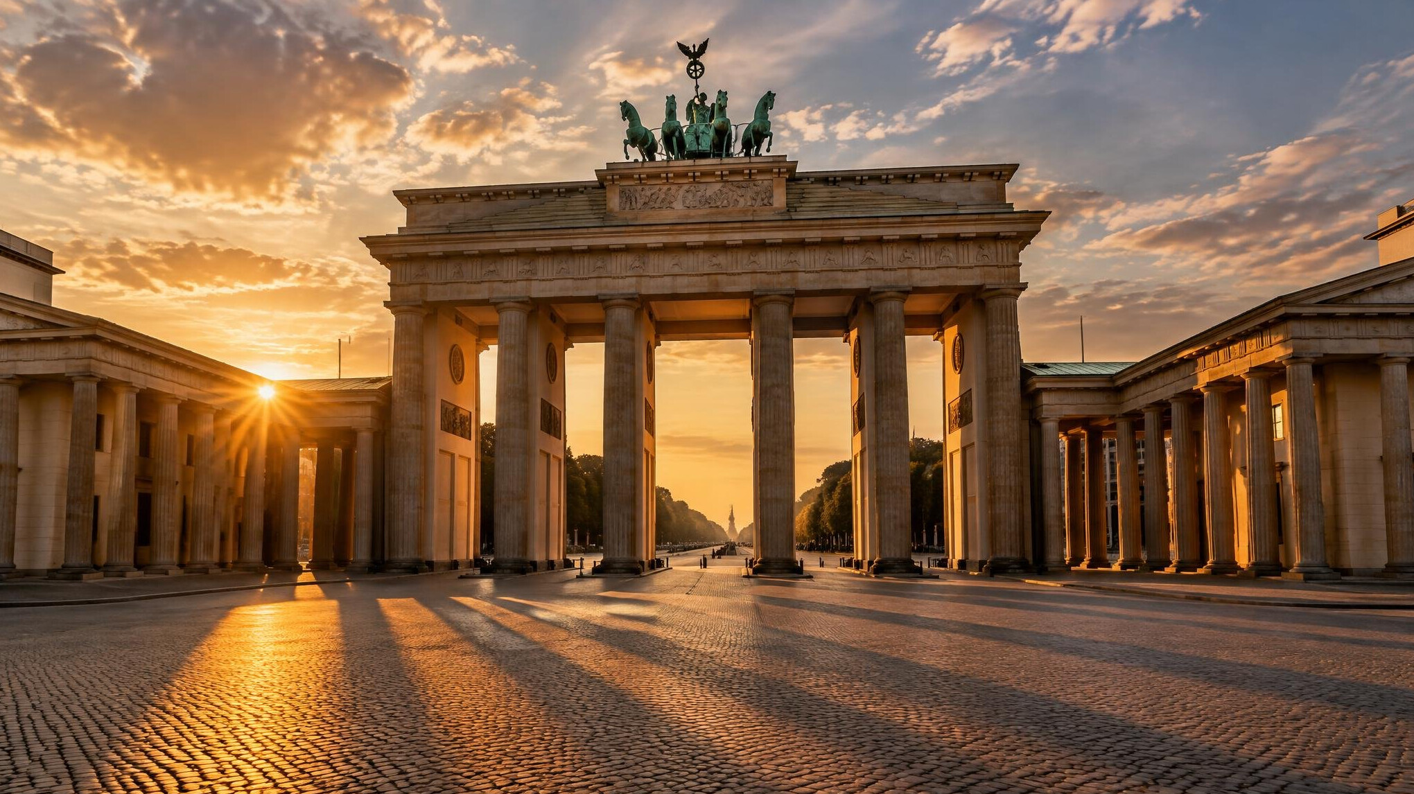 Brandenburg Gate in Berlin at golden hour